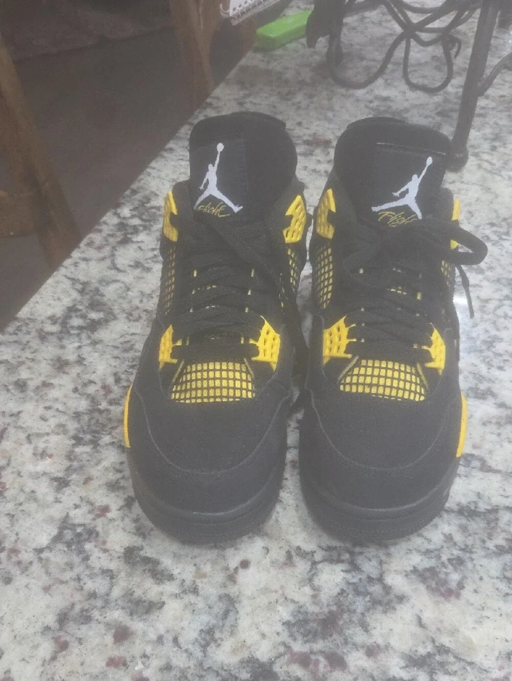 Jordan Kids Black and Yellow Retro Basketball Sneakers